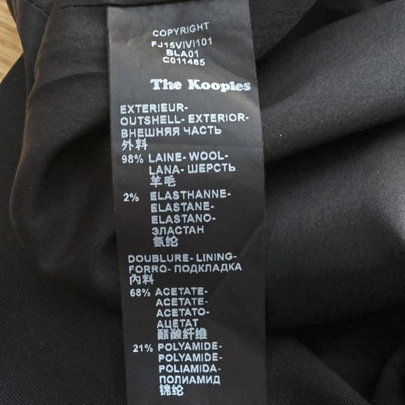 The Kooples Black Wool Beautifully Crafted Waist Pencil Mini Skirt, Size S - Picture 11 of 11